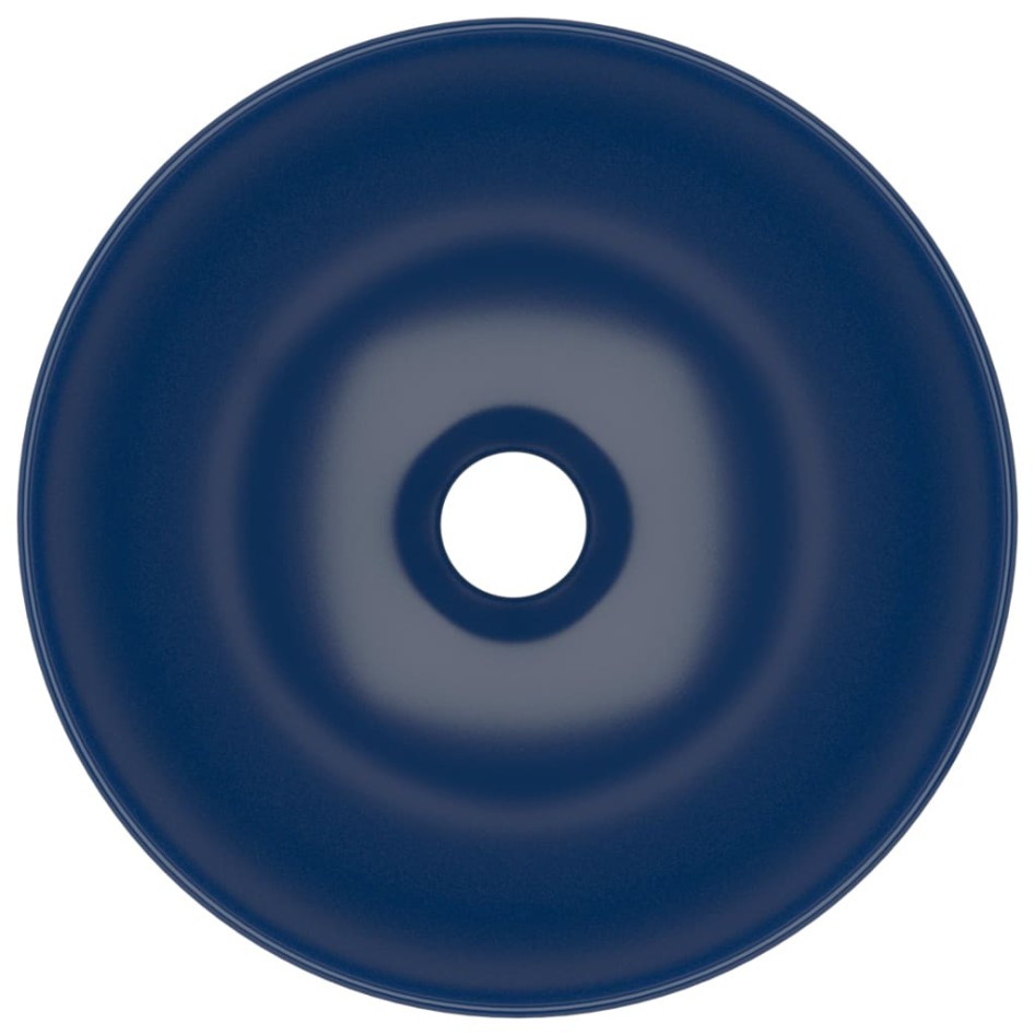Lavabo de cuarto de baño redondo de cerámica azul