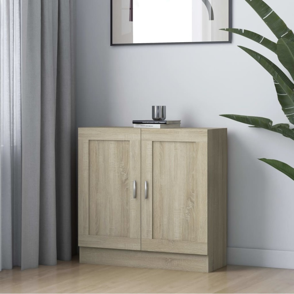 Armario libros madera contrachapada color roble 82,5x30,5x80