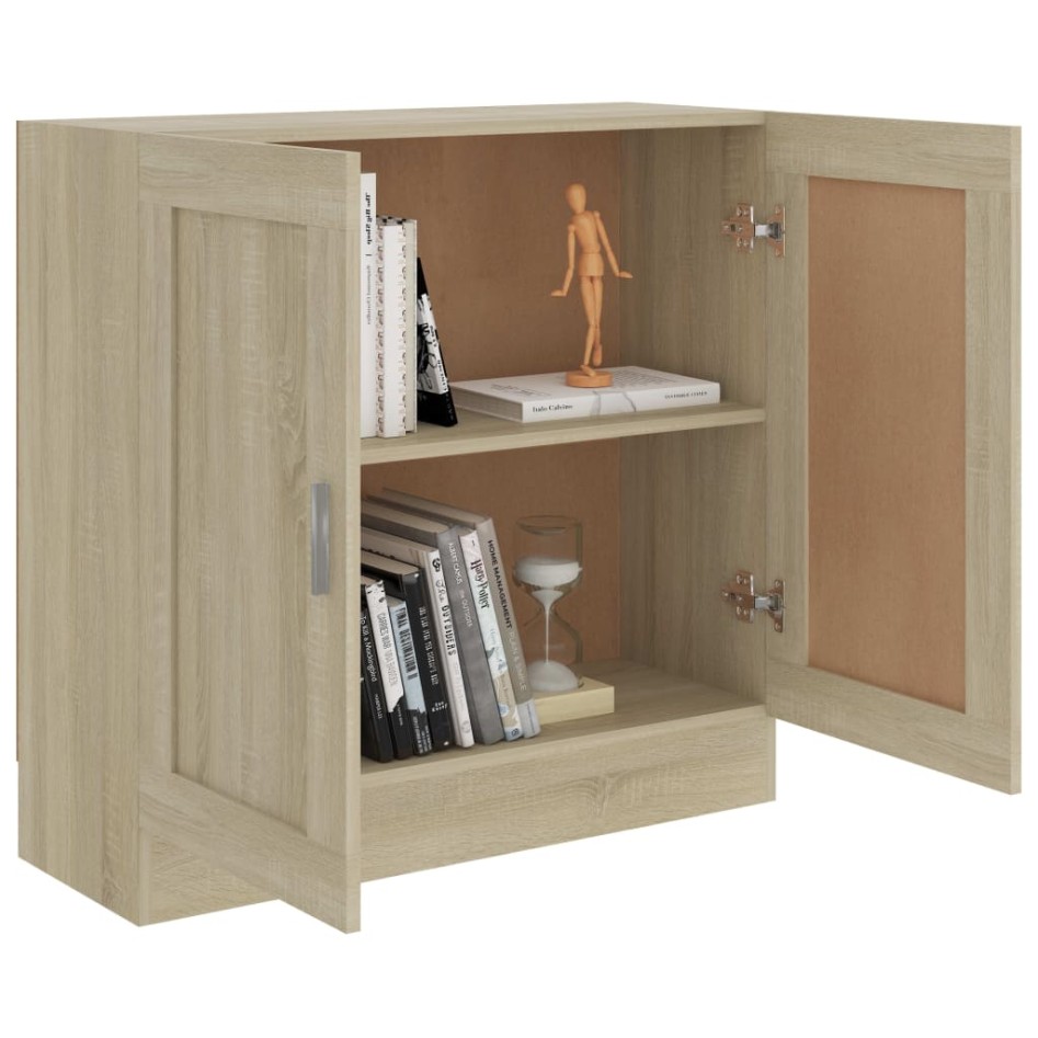 Armario libros madera contrachapada color roble 82,5x30,5x80