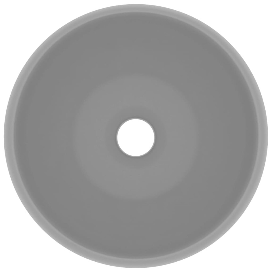 Lavabo de lujo redondo cerámica gris claro mate 40x15
