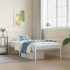 Estructura cama sin colchón con estribo metal blanco 75x190
