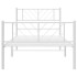 Estructura cama sin colchón con estribo metal blanco 75x190