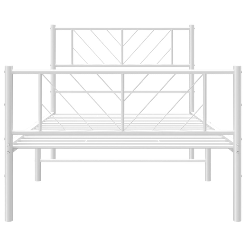 Estructura cama sin colchón con estribo metal blanco 75x190
