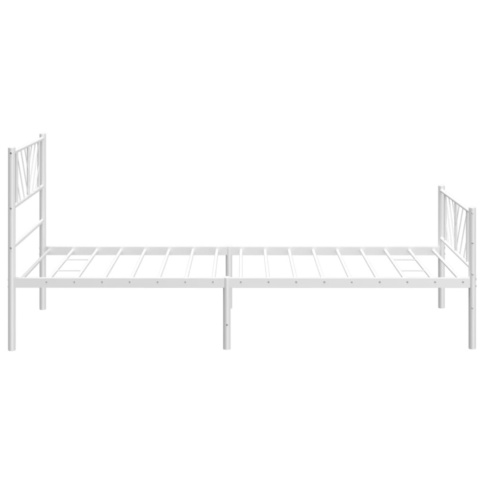 Estructura cama sin colchón con estribo metal blanco 75x190