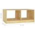 Mesa de centro de madera maciza de pino 75x50x33,5