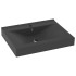 Lavabo de lujo con grifo cerámica gris oscuro 60x46