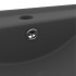 Lavabo de lujo con grifo cerámica gris oscuro 60x46
