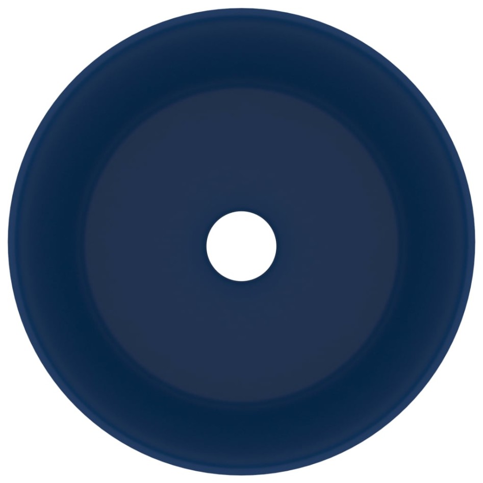 Lavabo de lujo redondo cerámica azul oscuro mate 40x15