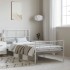 Estructura cama sin colchón con estribo metal blanco 100x200