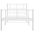 Estructura cama sin colchón con estribo metal blanco 100x200