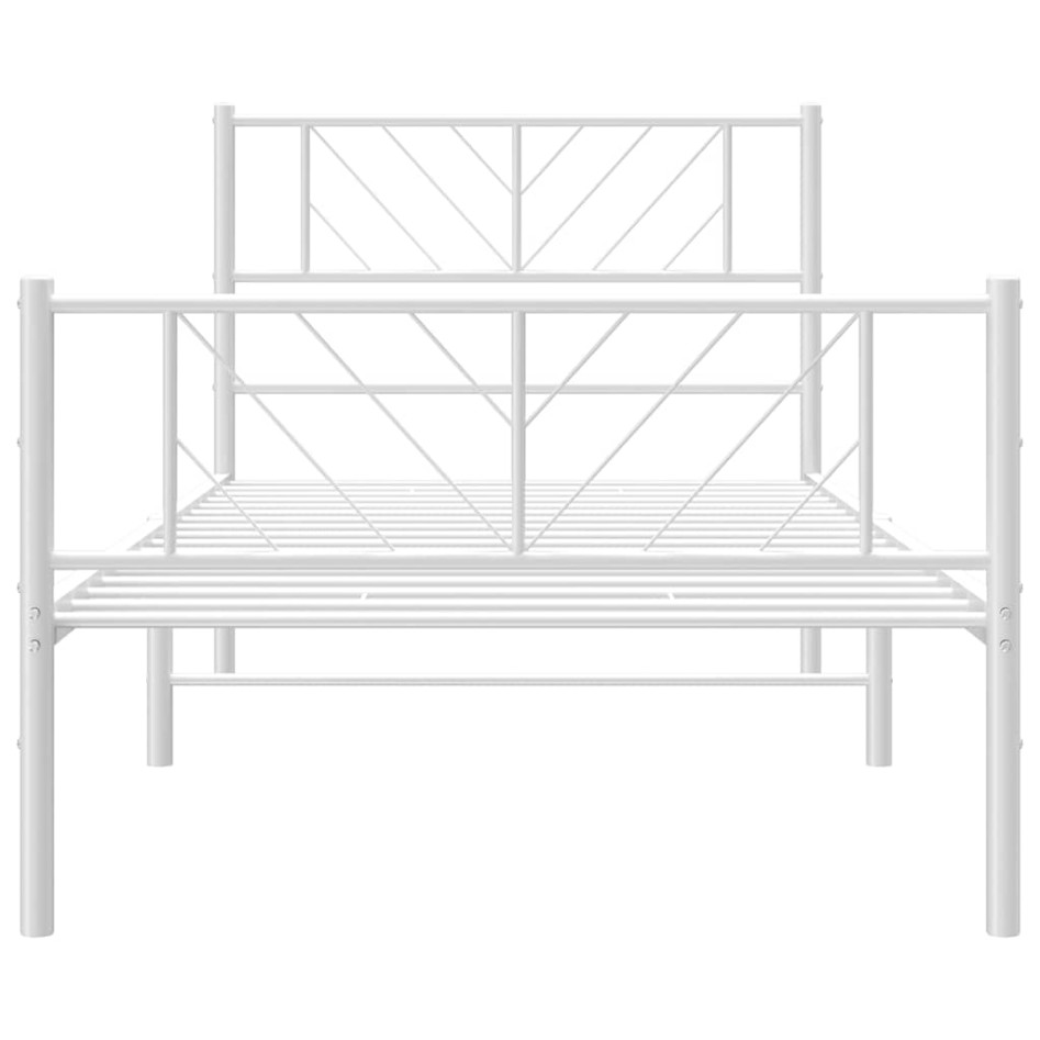 Estructura cama sin colchón con estribo metal blanco 100x200