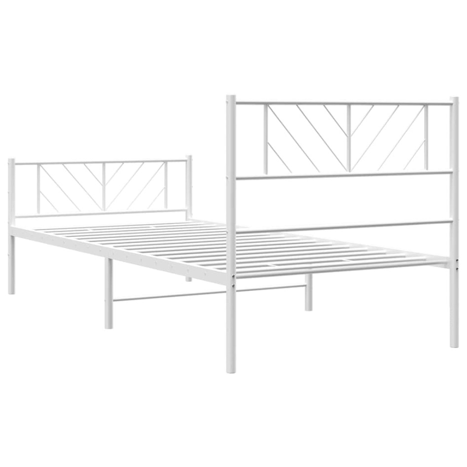 Estructura cama sin colchón con estribo metal blanco 100x200