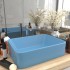 Lavabo de lujo de cerámica azul claro mate 41x30x12