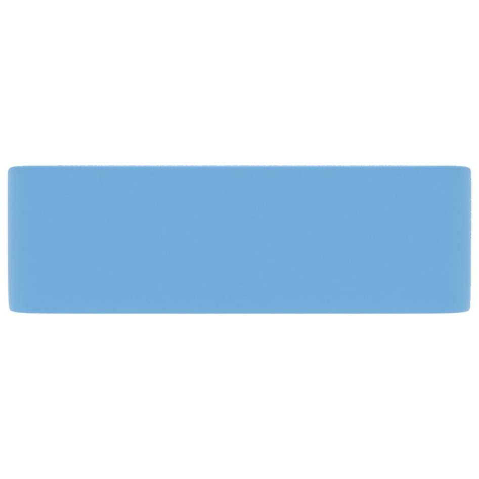 Lavabo de lujo de cerámica azul claro mate 41x30x12