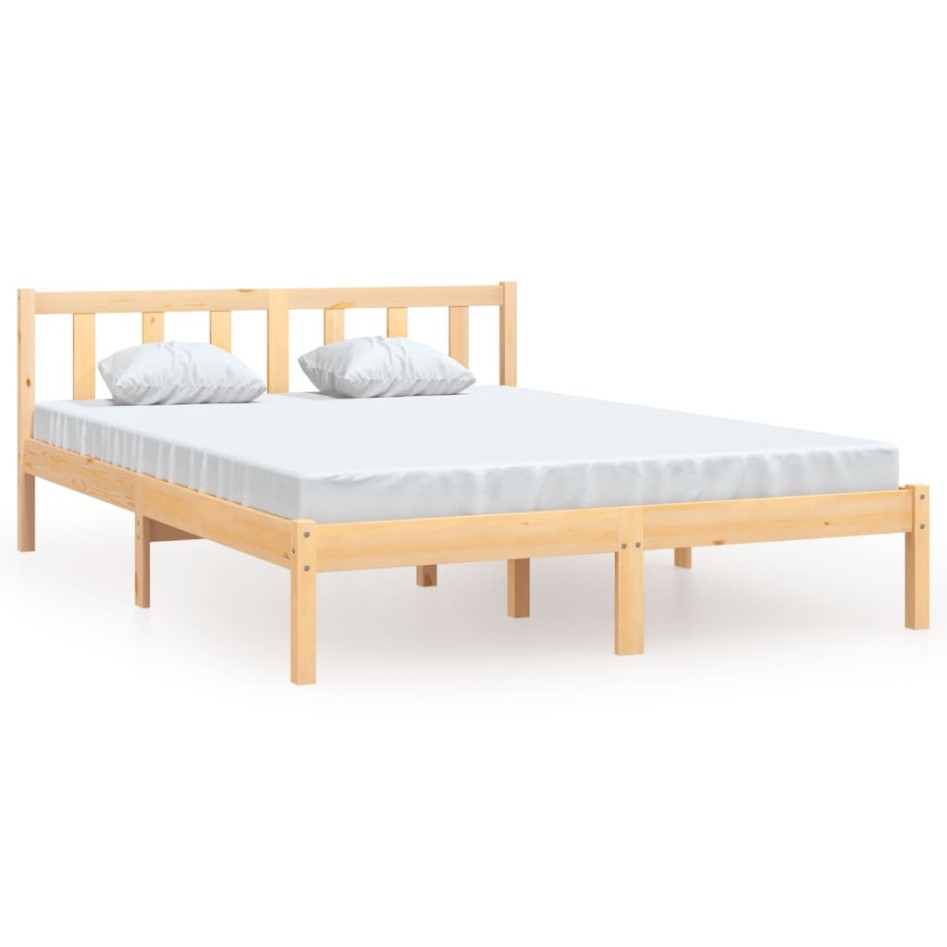Estructura de cama sin colchón madera maciza 120x200