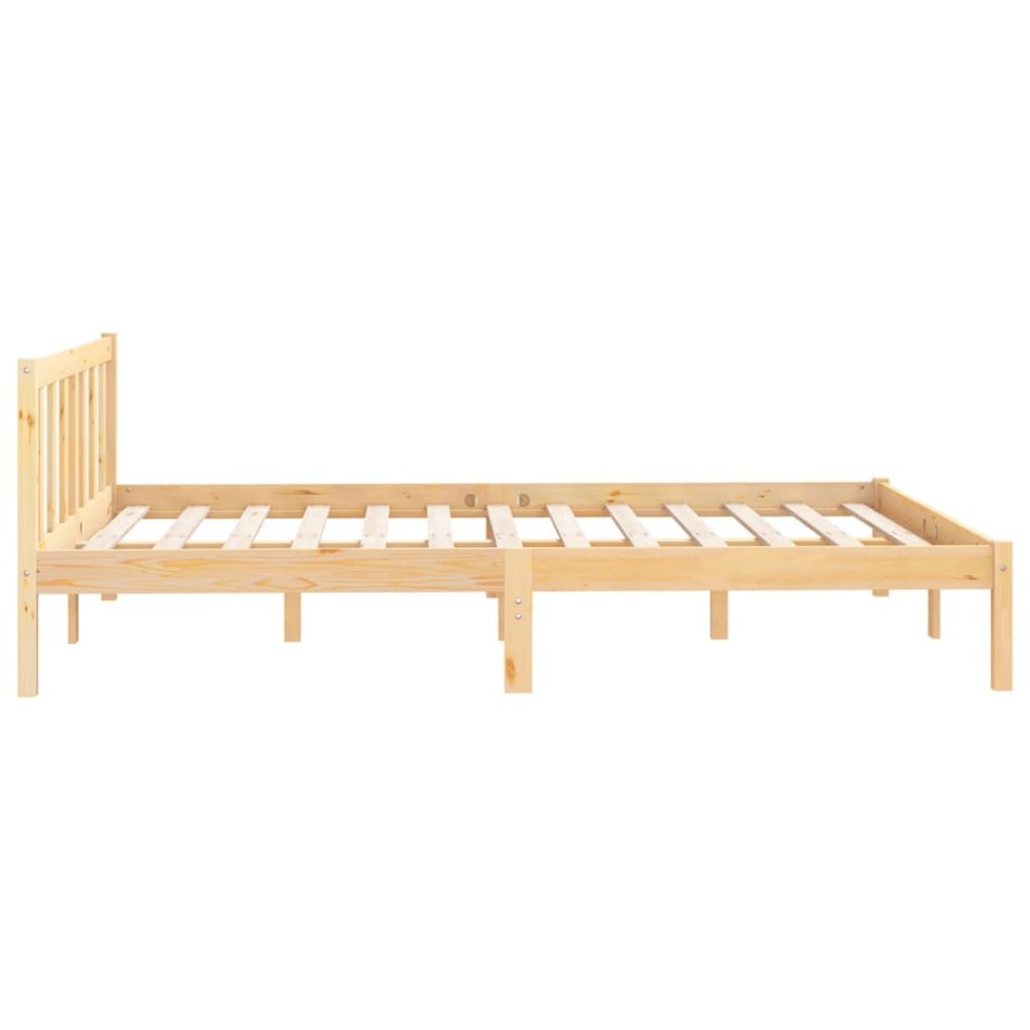 Estructura de cama sin colchón madera maciza 120x200