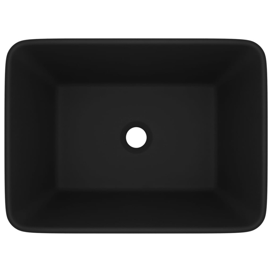 Lavabo de lujo de cerámica negro mate 41x30x12