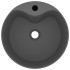 Lavabo lujoso con rebosadero cerámica gris oscuro mate 36x13