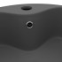 Lavabo lujoso con rebosadero cerámica gris oscuro mate 36x13