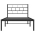Estructura cama sin colchón con cabecero metal negro 90x190