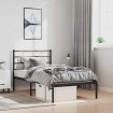 Estructura cama sin colchón con cabecero metal negro 100x190 cm