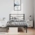 Estructura cama sin colchón con cabecero metal negro 100x190