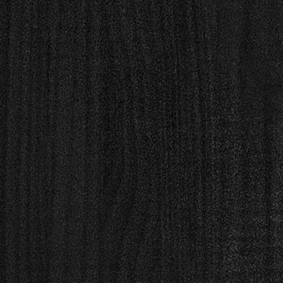 Estantería de 3 niveles madera maciza pino negro 40x30x105