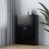 Armario de libros madera contrachapada negro 82,5x30,5x115