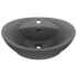 Lavabo lujoso con rebosadero cerámica gris oscuro 58,5x39