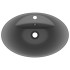 Lavabo lujoso con rebosadero cerámica gris oscuro 58,5x39