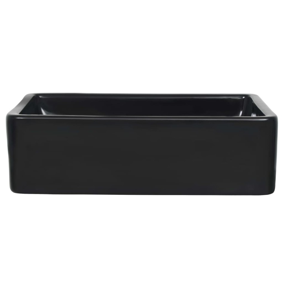 Lavabo de cerámica rectangular negro 41x30x12