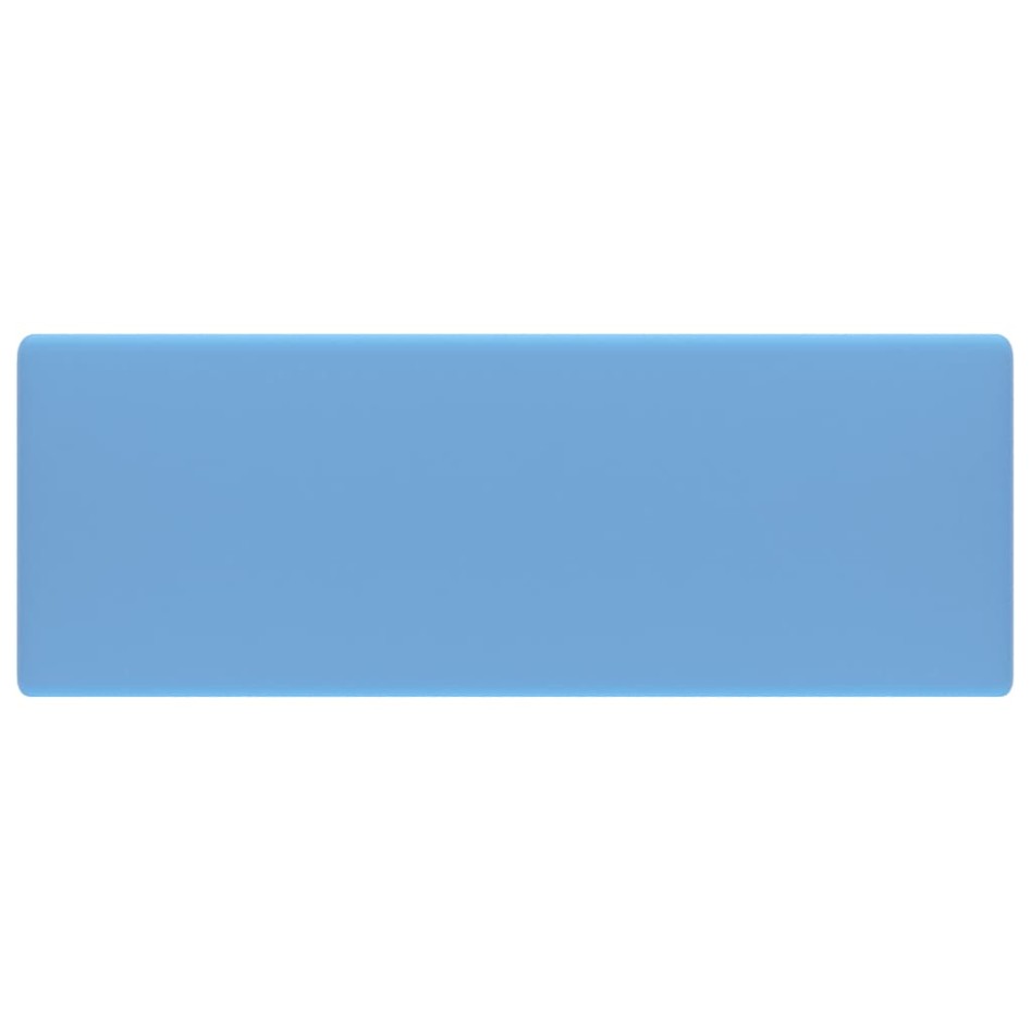 Lavabo cuadrado rebosadero cerámica azul claro mate 41x41