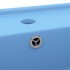 Lavabo cuadrado rebosadero cerámica azul claro mate 41x41