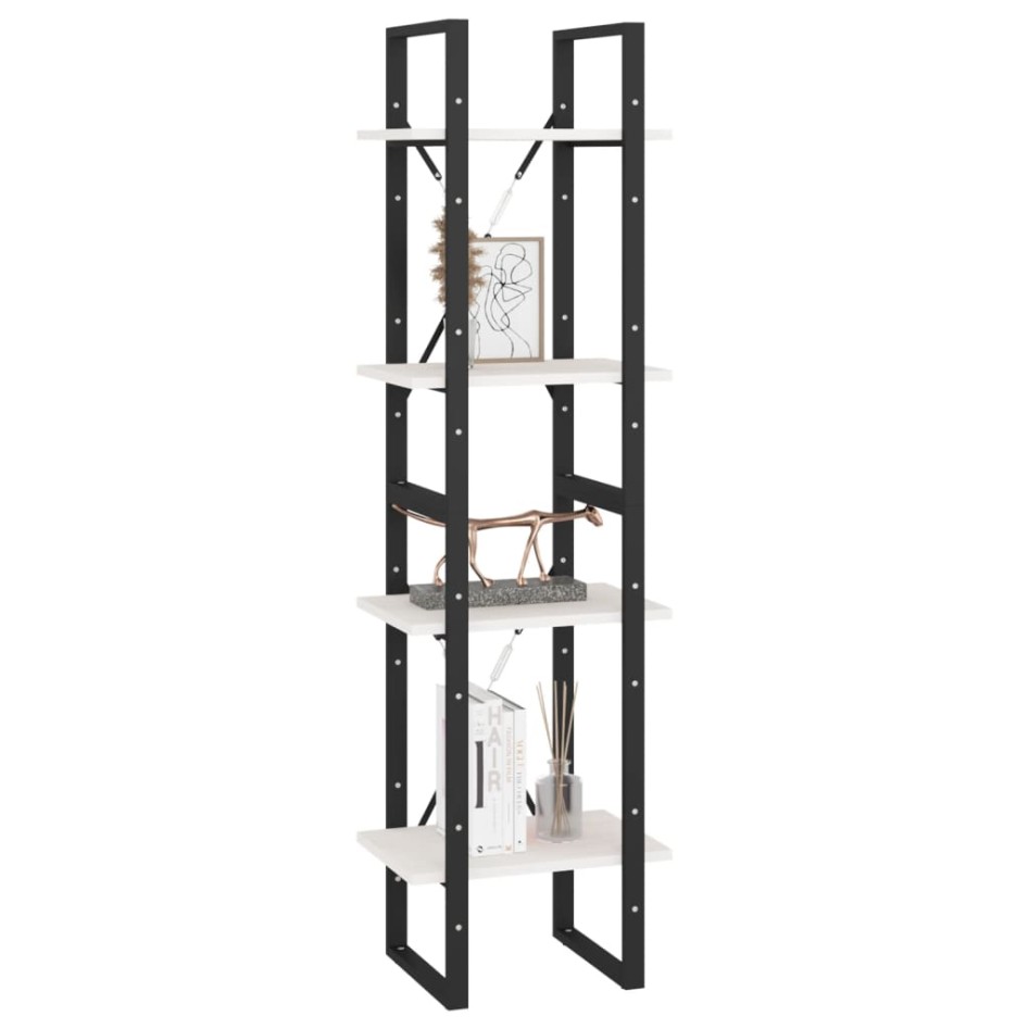 Estantería 4 niveles madera maciza de pino blanco 40x30x140