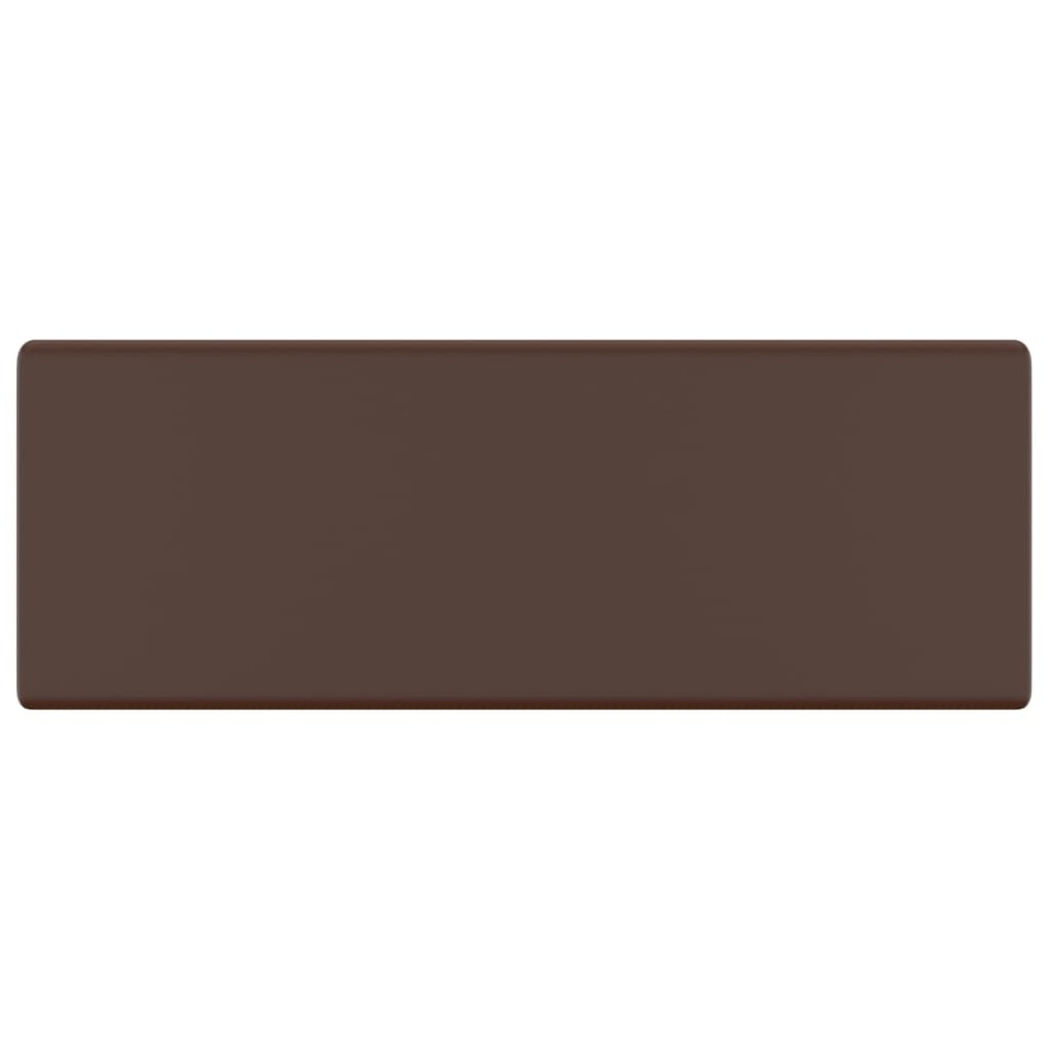 Lavabo cuadrado rebosadero cerámica marrón oscuro mate 41x41