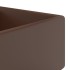 Lavabo cuadrado rebosadero cerámica marrón oscuro mate 41x41