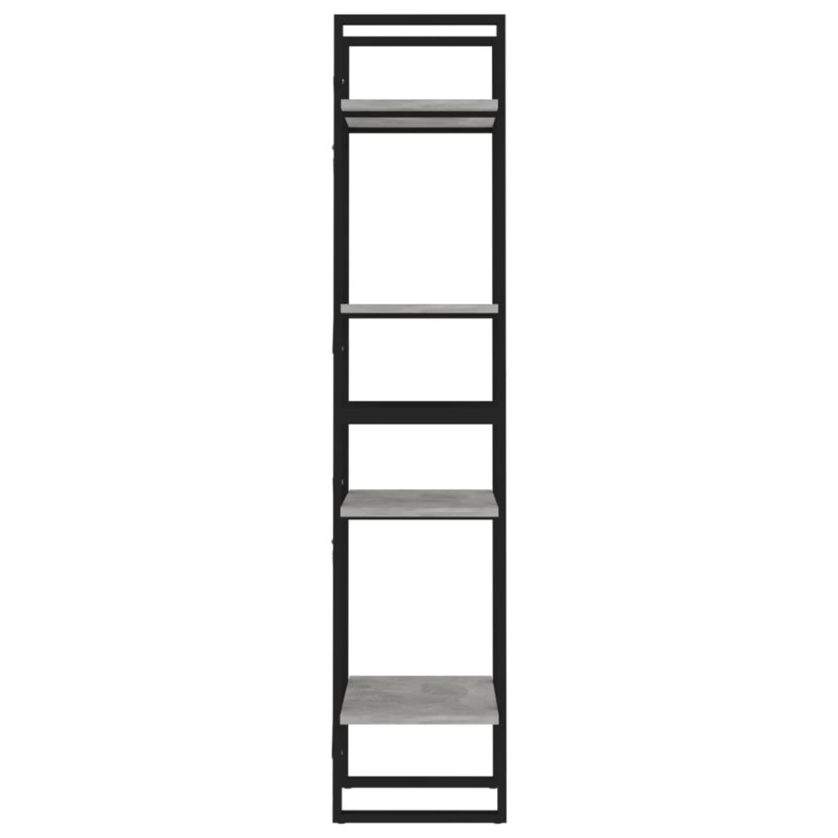 Estantería de 4 niveles contrachapada gris hormigón