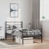 Estructura cama sin colchón con estribo metal negro 100x200