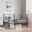 Estructura cama sin colchón con estribo metal negro 100x200 cm