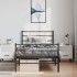 Estructura cama sin colchón con estribo metal negro 100x200