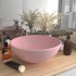 Lavabo de lujo redondo cerámica rosa mate 32,5x14