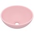 Lavabo de lujo redondo cerámica rosa mate 32,5x14