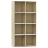 Estantería/Aparador contrachapada blanco y roble 66x30x130