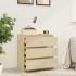 Mesita de noche madera maciza de pino 60x36x64