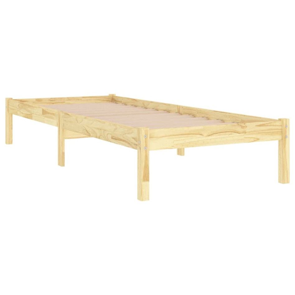 Estructura de cama sin colchón madera maciza 90x200