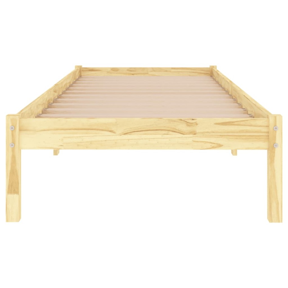 Estructura de cama sin colchón madera maciza 90x200