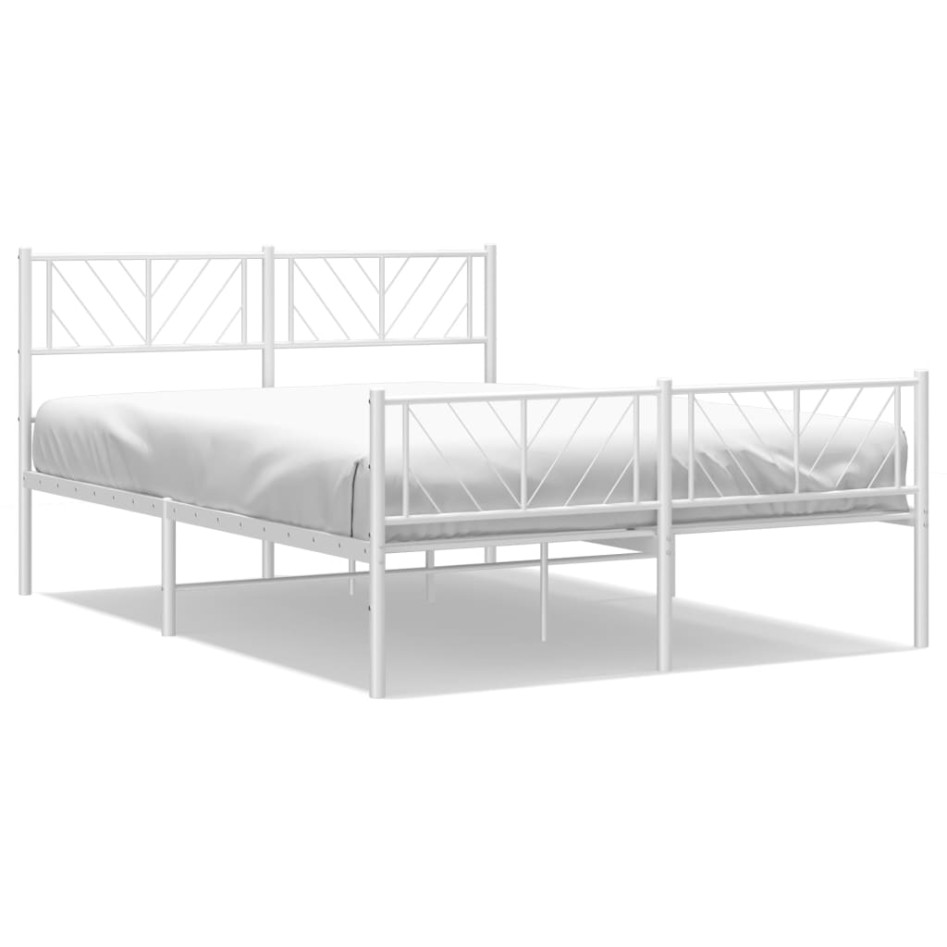 Estructura cama sin colchón con estribo metal blanco 120x190