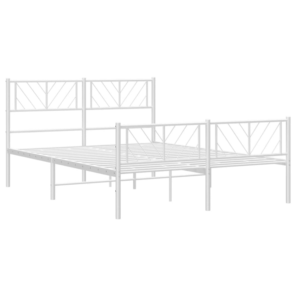 Estructura cama sin colchón con estribo metal blanco 120x190