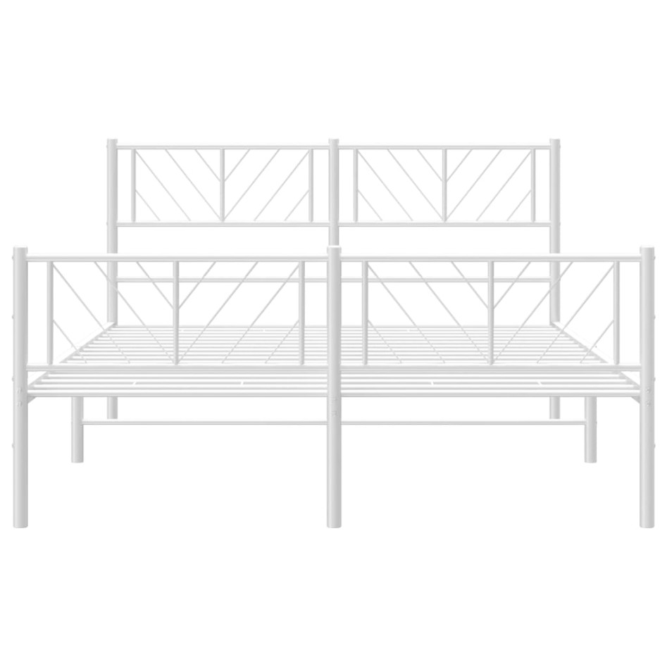 Estructura cama sin colchón con estribo metal blanco 120x190