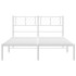 Estructura cama sin colchón con cabecero metal blanco